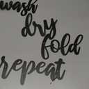 4 Pieces Laundry Sign Room Decor Metal Wash Dry Fold Repeat Wall Arts Signs Funny Laundry Room Signs Vintage Metal Wall Decor for Bathroom Home Decorations Supplies