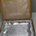 FoldTier 8 Pack Silver Serving Trays Set for Party, Butterfly Floral Silver Platter Engraved Mirror Tray, 15.8 x 11.6 Inches Elegant Metal Plate for Christmas Food Appetizer Cookies Desserts