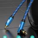 EMK 90 Degree Subwoofer Cable RCA Cable Male to Male Digital Coaxial Audio Cable for Subwoofer, TV, Sound Bars, Amplifier,Speaker(10FT/3M)