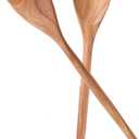 2PCS Acacia Wooden Spoons For Cooking-14 Inch Smooth Finish Cooking Spoons-Comfortable Grip Wood Spoons for Cooking - Non-Stick Cooking Utensils (Spoon + Cooking Spatula)