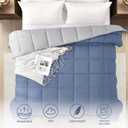 Homelike Moment Twin Comforter Duvet Insert - Blue Down Alternative Bed Comforter Twin Size, Lightweight Bedding Comforters Quilted Soft All Season Reversible Blue/Grey