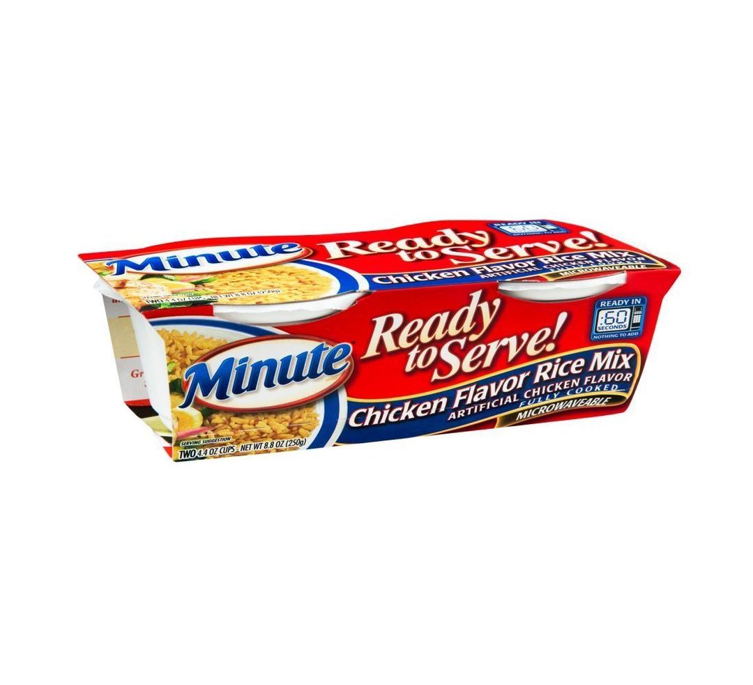 Minute Ready to Serve Chicken Flavor Rice Mix 2 - 4.4 oz cups (Pack of 8) (EXP 10/31/26)