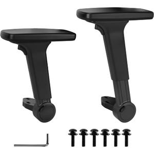 Frassie Height Adjustable Fold Down Chair Armrest Pair, Gaming Boss Chair Arms Set Replacement