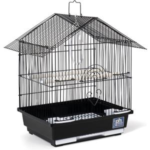 Prevue Pet Products Parakeet Manor Bird Cage with Handle for Home or Travel, Black