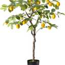 Artificial Lemon Tree, 4FT Tall Fake Lemon Plant in Pot, Faux Lemon Fruit Tree for Indoor Home Decor Office Living Room, Green (3ft)