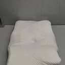 Osteo Cervical Pillow for Neck Pain Relief, Hollow Design Odorless Memory Foam Pillows with Cooling Case, Adjustable Orthopedic Bed Pillow for Sleeping, Support for Side Back Sleepers (Standard High(24.5*16.5*5.2/4.1 inches), White)