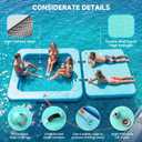 2 in 1 Inflatable Floating Dock with Mesh Swim Area & Pool Island Platform | 8.2x7.2FT Durable Inflatable Dock with Safety Rope, Air Pump, Repair Kit, Storage Bag, Linking Ropes for Swimming, Beach