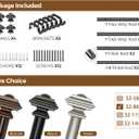 KAMANINA 2 Pack Curtain Rod 48 to 84 Inches (2.6-7.1ft), 1 Inch Curtain Rods for Windows, Single Drapery Rods with Square Finials, Black