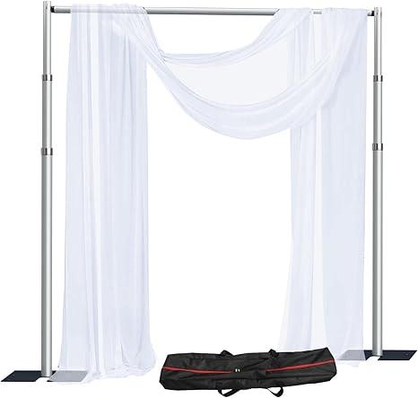 SLOW DOLPHIN 10x10ft pipe and backdrop stand kit, heavy duty adjustable frame backdrop stand for event, birthday party, displays and wedding decoration.