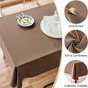 AUSSPVOCT Textured Tablecloth Rectangle 60x84 Water Resistant Spill-Proof Wipeable Fall Table Cloth Wrinkle Free Fabric Dining Table Cover for Thanksgiving Party Farmhouse Kitchen Decor Tablecloths (Coffee)