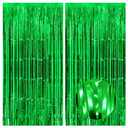 KatchOn, Green Streamers Party Decorations -3.2x8 Feet, Pack of 2 | 2025 Graduation Party Decorations | Graduation Decorations 2025 | Graduation Backdrop, Jungle Party Decorations