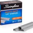 Swingline Staples, Heavy Duty, 1/4" Length, 25 Sheet Capacity, 100/Strip, 5000/Box, 1 Pack (79394)