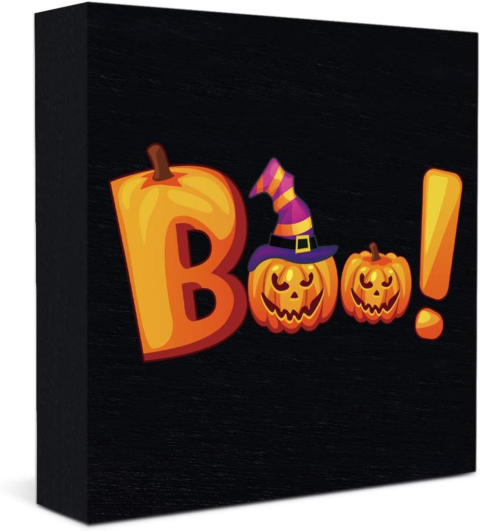 2 x Boo Decor Halloween Decorations Halloween Decor Lighted Pumpkin Decor Halloween Decor Halloween Table Decor Halloween Kitchen Decor Halloween Decorations for Home Office 5 X 5 Inch