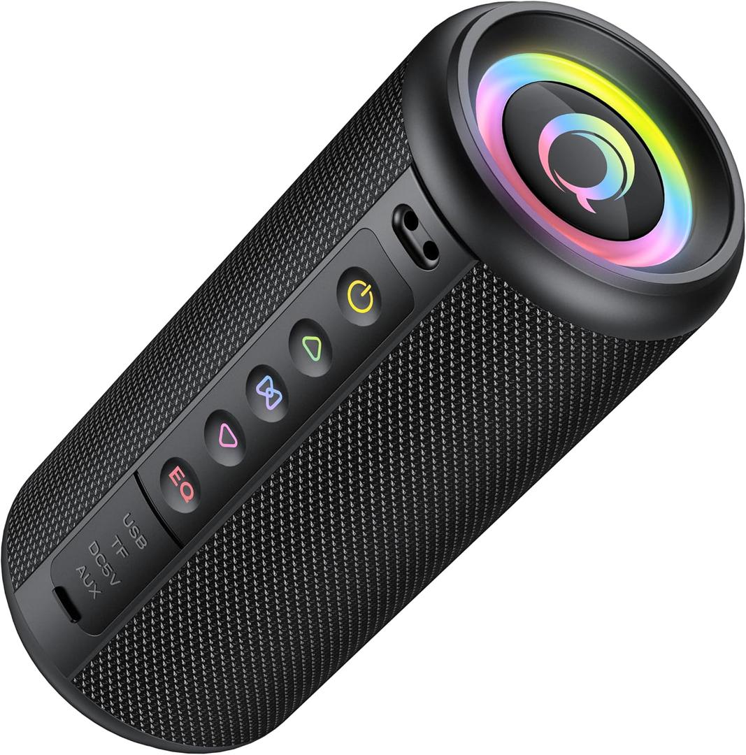 dotn Portable Bluetooth Speaker, 2026 Bluetooth 5.4 Wireless Speaker with 20W HD Loud Stereo Sound, 20H Playtime, LED Lights, IP7, TWS Pairing, Built-in Mic, for Outdoor, Home, Beach, Party, Gift