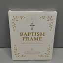 Baptism Picture Frame Gifts,Baptism Gifts for Girls,Christening Baby Gift for Boys from Godparents Friends Family,Pink Flower Wood Picture Frame(4x6-Vertical)