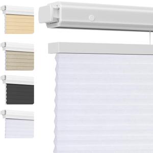 Grandekor No Drill Top Down Bottom Up Cellular Shades for Windows,Cordless Window Blinds for Indoor Windows,Light Filtering White Texture,Customize,Honeycomb Blinds Easy to Install