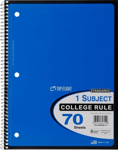 Top Flight 1-Subject Notebook, College Rule And Handles