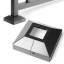 1.5" Post Base Cover, Split Type Post Skirt, for Indoor/Outdoor Iron Deck Railing, Stair Post Base Decorative Post Covers Skirt (1Pack-Black)