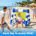 Funscape Kids Soccer Pool Toy, 2-in-1 Inflatable Float Soccer Goal & Ball Toss Water Game, Toddler Outdoor Football Backyard Game, Summer Beach Pool Party Gift 3 4 5 6 7 8 10 12 Year Old Boy Girl Teen