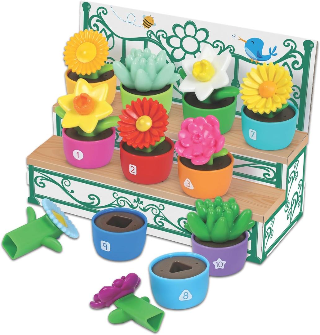Learning Resources Shape & Color Garden, Toddler Outdoor Toys, Sensory Toys, Kids Gardening Set, Flower Building Set, Montessori, Preschool Learning Activities, Toddler Gifts
