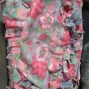 Chumia 1 Pc DIY Tie Blankets Fleece Kit No Sew Blanket Kit Include 50x60 Inch Pink Flowers No Sew Fleece Fabric and Ruler Template DIY Throw Making for Bed Couch