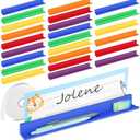 MJOGGOTT 24 Pcs Classroom Desk Name Plates Holder Index Cards Storage, School Classroom Office Desktop Helper and Park Station Tray Guard Panels Classroom Desk Organizer Water Bottle Holder