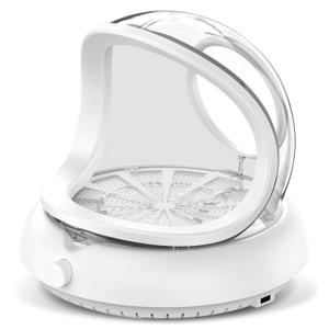 Nail Dust Collector with Transparent Airflow Shield, 5000RPM High-Suction Fan, Ultra Quiet Nail Vacuum for Home & Salon, Dust-Free Manicure for Families, Pets & Nail Lovers White