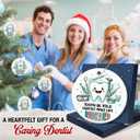 3 x Christmas Dentist Gifts for Women Men - Thank You Dentist Ornaments 2025, Appreciation Assistants Students Dental Hygienist Gifts, Ceramic Tooth Christmas Ornament for Christmas Tree Decoration