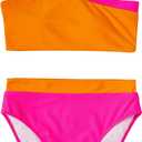 MOOSLOVER Women Cutout One Shoulder High Waisted Bikini High Cut Two Piece Swimsuits (Pink, S)