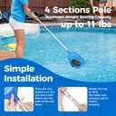 Mowend Swimming Pool Skimmer Net Total Length 57 inches, Leaf Rake Net with 4 Section Telescopic Aluminum Pole for Fast Cleaning Ponds, Hot Tub, and Spas, Pool Cleaner Supplies and Accessories