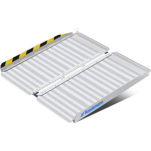 Ruedamann 2 FT Portable Wheelchair Ramp, Sturdy Non-Slip Aluminum Wheelchair Ramp with Upgraded Hinge, Aluminum Folding Ramp for Doorways, Ramp for Wheelchairs, Scooters, Steps, Stairs, Pets (2FT Silver(Using Height 2-6''))