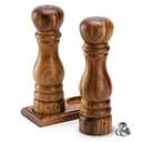 Aurevit Wooden Salt and Pepper Grinder Set, Manual Salt and Pepper Mill with Ceramic/Stainless Steel Core, Refillable Salt Grinder with External Adjustable Coarseness, 9” Tall (Acacia)
