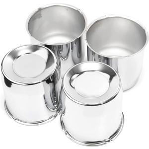 4 Pack 5.15in Push Through Trailer Wheel Center Caps Chrome Silver for 5.15" Center Bore Truck Trailer RV SUV Wheels Rims Close-End Hub Caps