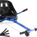 Hoverboard Seat Attachment 265lbs Capacity, 26"-34.5" Adjustable Length Hover Board Go Kart Accessory w/Comfortable&Sturdy Seat,Go Cart Compatible with 6.5 8 10 Hoverboard,Kids Adults (blue)