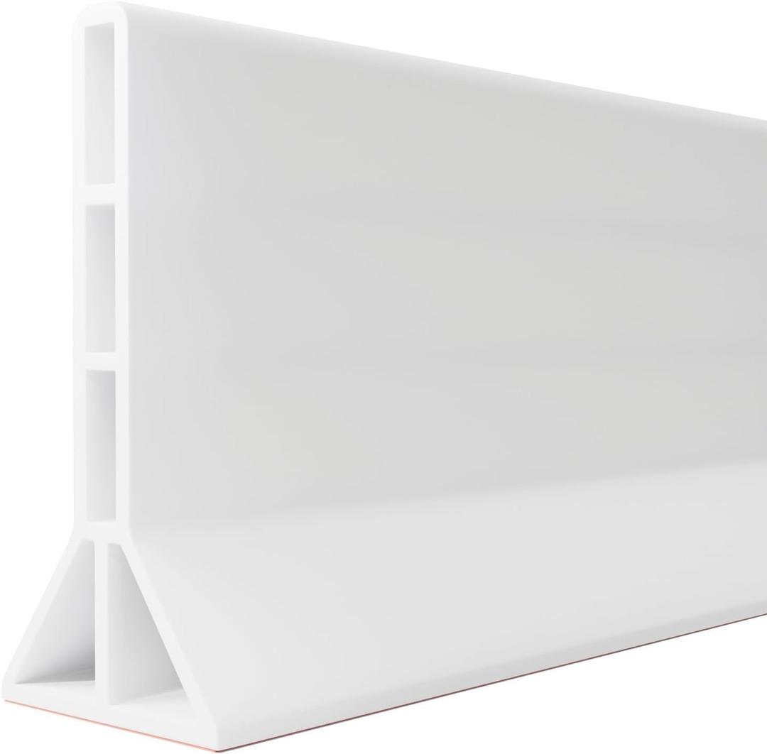 3.8'' High Shower Threshold Water Dam Collapsible Shower Water Splash Guard for Shower Water Blocker for Wet and Dry Separation Bathroom and Kitchen (80 Inch)