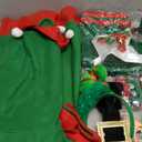 Suhine 12 Pcs Women Christmas Elf Costume Santa's Helpers Dress Outfit Elf Hat Bells Ears Shoes Xmas Fancy for Party XL