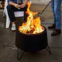 Smokeless Fire Pit 20-Inch – Portable Outdoor Wood Burning Fire Pit for Patio, Backyard & Camping, Stainless Steel, Removable Ash Pan, Stand & Cover – TIKI Social Fire Pit