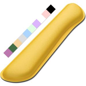 Dapesuom Enlarge Keyboard Wrist Rest, Cute Memory Foam Keyboard Wrist Cushion for Computer Desk Mats Support, Typing Pain Relief Ergonomic Mouse Pad Rests with Non-Slip Base for Gaming, Laptop, Yellow (17 x 3.6 x 1 inches)