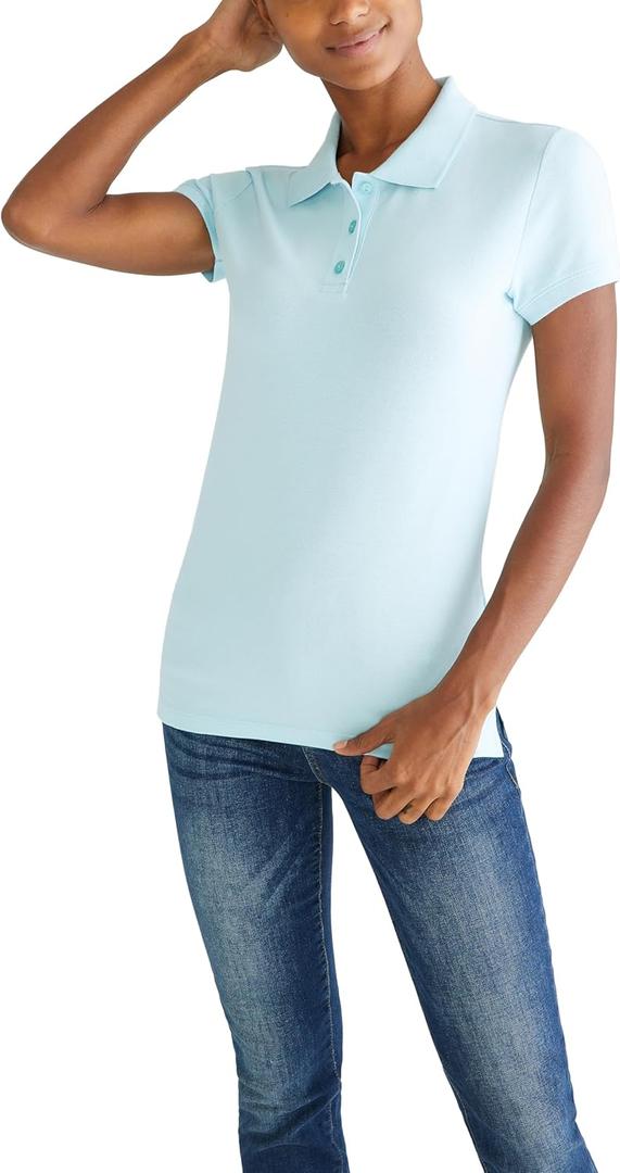 Aeropostale Women's Aero Uniform Polo Short Sleeve (Blue, XXL)