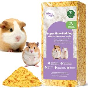mini&moe Hamster Bedding: Dust-Free and Odor Control Moisture Absorbent Natural Paper Small Pet Bedding - for Guinea Pigs, Hamsters, and Rabbits, 12 Liters (Honeysuckle)