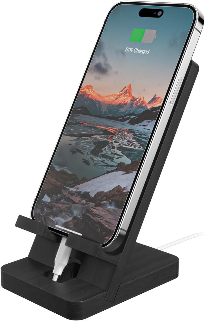 2 x Cell Phone Stand, Portable Phone Holder, Clear Phone Stand for Desk (Black)