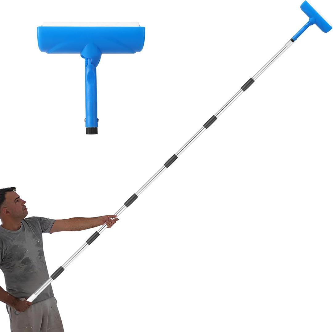 Ceiling Paint Roller No Drip Kit,9FT Extension Pole Included  10 Inch Ceiling Paint Roller with Shield & Adjustable Head | No Drip, Splatter-Free Roller Brush for Painting Ceilings & Walls