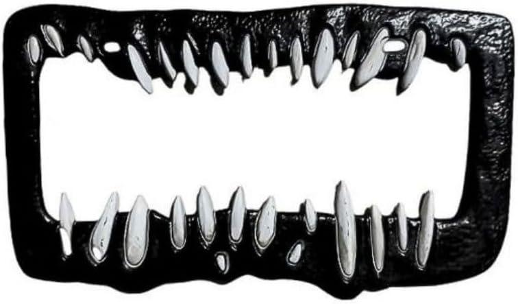 Creature Teeth License Plate Frame  3D Horror Shark Car Accessories, Funny License Plate Frames for Cars Trucks SUV, Durable PVC Cool Goth Style Automotive Decor