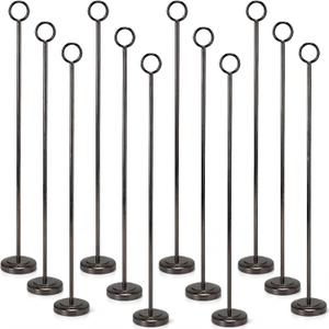 Shimeyao Black 12 Pcs Table Number Holders 15 Inch Number Stand Place Card Holder for Photos, Food Signs, Memo Notes, Weddings, Restaurants, Birthdays, Event Centerpiece