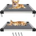 FXW TitanNest Chew-Proof Elevated Dog Bed, Padded Cot for Outdoor/Camping/Indoor Use, Durable & Washable Pet Bed for Puppy and Small Dogs, 24-Inch, Grey