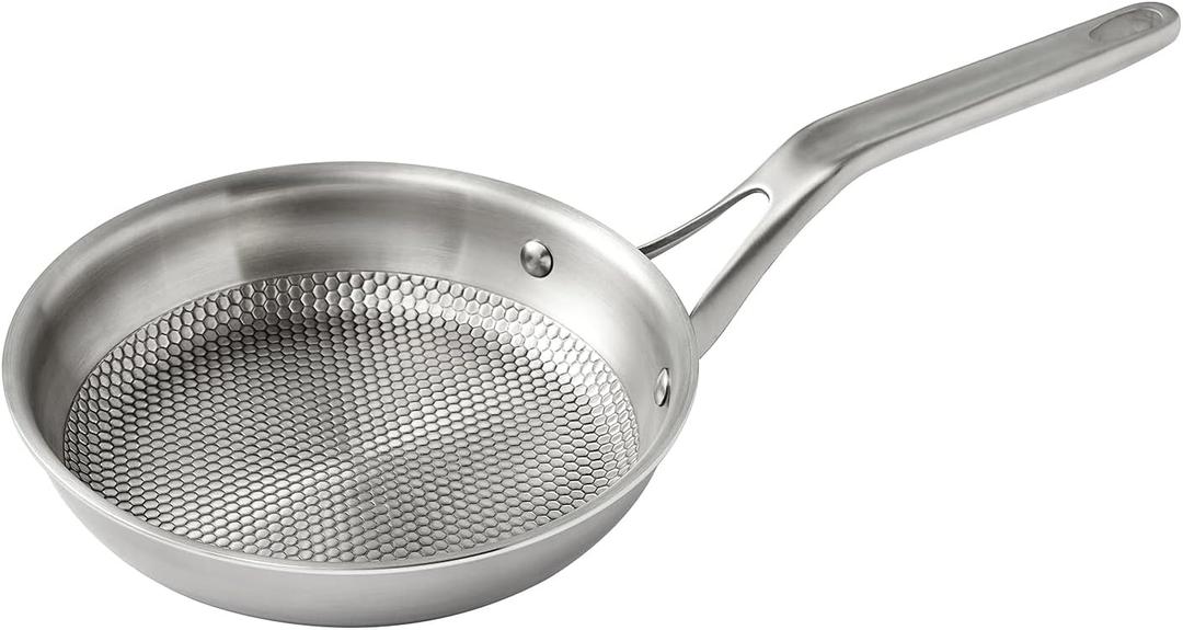 Dr.HOWS Together EMBO Cookware Round 8 Inch Frying Pan - Stainless Steel Nonstick Skillet - Stay Cool Handle - For Induction, Ceramic, Electric, Halogen and Gas Cooktops