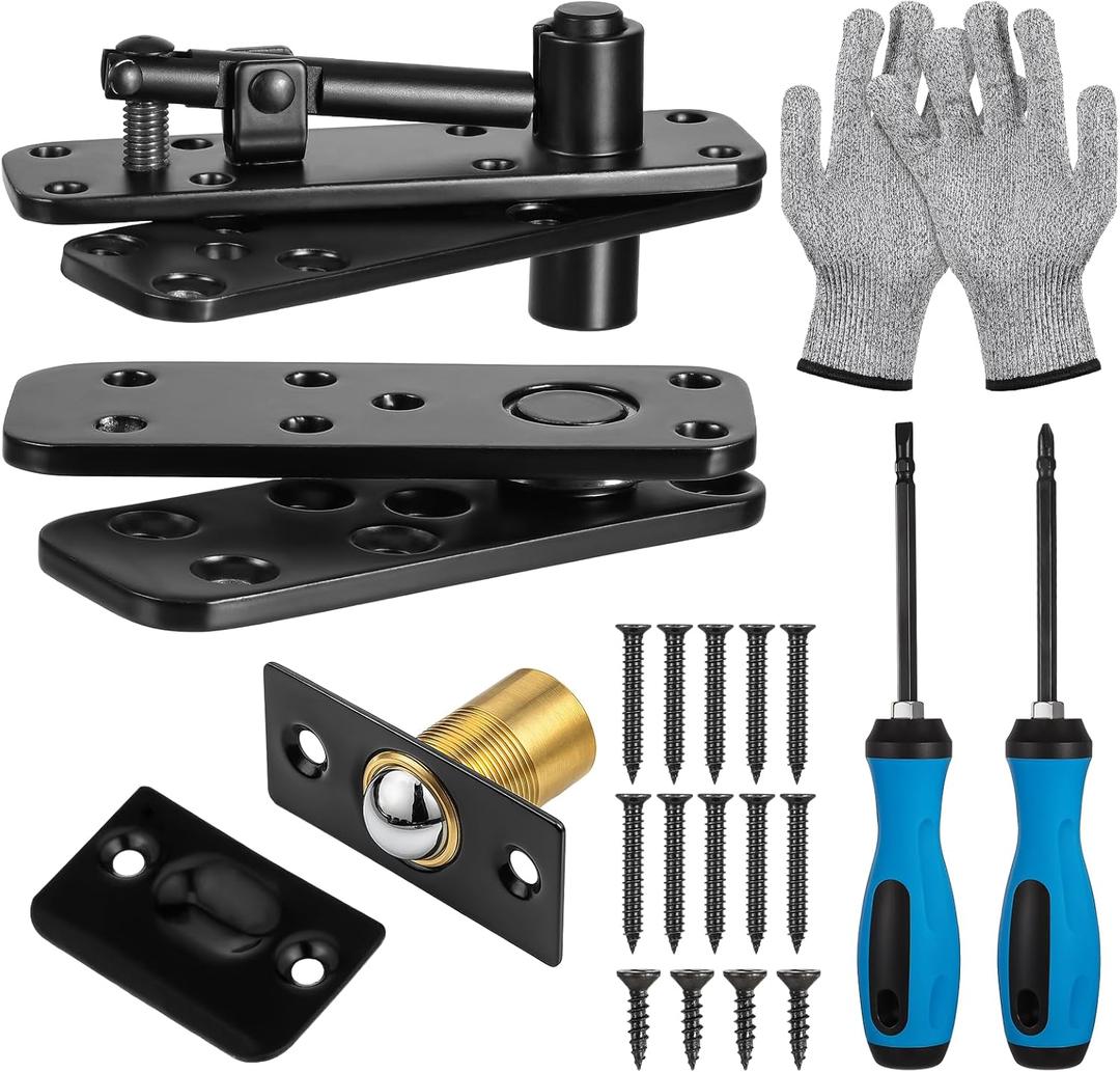 Hidden Pivot Hinge 570LBS Heavy Duty Door Hinges 360 Rotation Invisible Hinges Hidden Pivot Hinge Hardware for Bookcase, Secret Concealed Shelf Doors(Includes Hardware Kit)