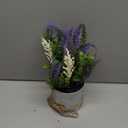 Artificial Lavender Flowers with Rustic Metal Vase 17 Inch Faux Lavender Plant Arrangement in Galvanized Planter Vintage Farmhouse Floral Decor for Home Office Kitchen Decor Wedding Table Centerpiece