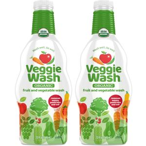 Veggie Wash Organic Fruit and Vegetable Wash Refill, Certified Organic, Ideal for Cleaning Produce, 32 Fluid Ounce, Pack of 2