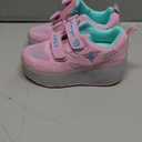 Nsasy Kids Roller Shoes Boy Girl Sneakers with Wheels Become Sport Sneaker with Led for Christmas Birthday Children Show Gift (11 Little Kid, 159-pink-double)